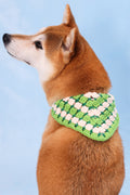 Bandana en crochet vert & blanc